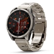 Kép 1/5 - Garmin Fenix 8 AMOLED Sapphire titanium fém szíjjal + grafitszürke szilikon szíjjal - 010-02904-40
