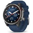 Kép 1/9 - Garmin Quatix 8 – 47 mm, AMOLED, Sapphire Titanium, captain blue szilikon szíjjal (ED XD) - 010-02904-51