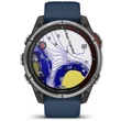 Kép 2/9 - Garmin Quatix 8 – 47 mm, AMOLED, Sapphire Titanium, captain blue szilikon szíjjal (ED XD) - 010-02904-51