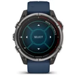 Kép 3/9 - Garmin Quatix 8 – 47 mm, AMOLED, Sapphire Titanium, captain blue szilikon szíjjal (ED XD) - 010-02904-51