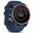 Kép 5/9 - Garmin Quatix 8 – 47 mm, AMOLED, Sapphire Titanium, captain blue szilikon szíjjal (ED XD) - 010-02904-51