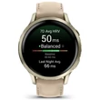 Kép 2/7 - Garmin Venu 4 – 41 mm, Lunar Gold, csontszínű szilikon- és homokszínű bőrszíjjal (ED XD) - 010-03013-03