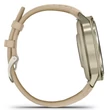 Kép 5/7 - Garmin Venu 4 – 41 mm, Lunar Gold, csontszínű szilikon- és homokszínű bőrszíjjal (ED XD) - 010-03013-03