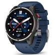 Kép 1/7 - Garmin Quatix 8 Pro – 47 mm, AMOLED, Sapphire Titanium, captain blue szilikon szíjjal (ED XD) - 010-03198-51
