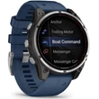 Kép 3/7 - Garmin Quatix 8 Pro – 47 mm, AMOLED, Sapphire Titanium, captain blue szilikon szíjjal (ED XD) - 010-03198-51