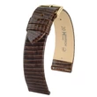 Kép 1/3 - Hirsch barna gyík bőr óraszíj  18mm - Lizard XL - 01766210-1-18
