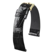 Kép 1/3 - Hirsch fekete kajmán bőr óraszíj  16mm - Prestige L - 02208050-1-16