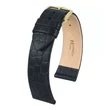 Kép 1/3 - Hirsch fekete borjú bőr óraszíj  20mm - Sobek L NQR - 03928050-1-20