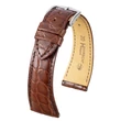 Kép 1/3 - Hirsch barna aligátor bőr óraszíj  18mm - Regent L - 04107019-2-18