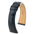 Kép 1/3 - Hirsch fekete aligátor bőr óraszíj  18mm - Regent L - 04107059-2-18