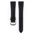Kép 2/3 - Hirsch fekete strucc bőr óraszíj  18mm - Massai Ostrich L - 04262050-1-18