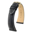 Kép 1/3 - Hirsch fekete strucc bőr óraszíj  19mm - Massai Ostrich L - 04362051-1-19