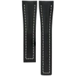 Kép 2/3 - Hirsch fekete borjú bőr óraszíj  24mm - Navigator - no buckle - 07002450-0-2420