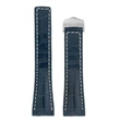 Kép 2/3 - Hirsch kék aligátor bőr óraszíj  20mm - Navigator - no buckle - 07007489-0-2016