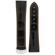 Kép 3/3 - Hirsch fekete aligátor bőr óraszíj  22mm - Voyager - no buckle - 07107457-0-2218