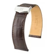 Kép 1/3 - Hirsch sötétbarna aligátor bőr óraszíj  12mm - Savoir Duo - 07207417-2-1210