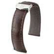 Kép 1/3 - Hirsch sötétbarna aligátor bőr óraszíj  19mm - Speed Plus - no buckle - 07507417-0-1918