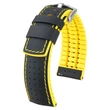 Kép 1/3 - Hirsch fekete borjú bőr/ kaucsuk óraszíj  20mm - Robby L - 0917294050-4-20