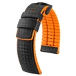Kép 1/3 - Hirsch fekete borjú bőr/ kaucsuk óraszíj  20mm - Ayrton L - 0917692050-5-20