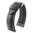 Kép 1/3 - Hirsch fekete borjú bőr/ kaucsuk óraszíj  24mm - George L - 0925128050-2-24