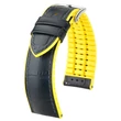 Kép 1/3 - Hirsch fekete borjú bőr/ kaucsuk óraszíj  20mm - Andy L - 0927228050-2-20