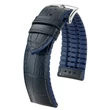 Kép 1/3 - Hirsch fekete borjú bőr/ kaucsuk óraszíj  22mm - Andy L - 0928028050-2-22