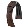Kép 1/3 - Hirsch barna vegán bőr óraszíj  20mm - Bark L - 0935045015-2-20