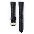 Kép 2/3 - Hirsch fekete aligátor bőr óraszíj  20mm - Genuine Alligator L NQR - 10220759NQ-1-20