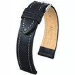 Kép 1/3 - Hirsch fekete bivaly bőr óraszíj  18mm - Buffalo M NQR - 11350250-2-18