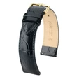 Kép 1/3 - Hirsch fekete borjú bőr óraszíj  8mm - Crocograin M NQR - 12302850-1-08
