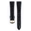 Kép 2/3 - Hirsch fekete kajmán bőr óraszíj  12mm - Genuine Croco M - 18900850-1-12