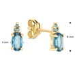 Kép 3/3 - Jackie Gold arany fülbevaló kék topázzal - JKE24.449