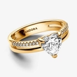 Kép 2/4 - Pandora arany szív dupla gyűrű - 163100C01-50