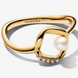 Kép 2/5 - Pandora organikus formájú pavé kör & tenyésztett gyöngy charm - 163831C01-50