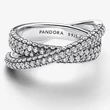 Kép 2/4 - Pandora időtlen csillogás keresztezett szalagok gyűrű - 193022C01-50