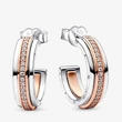 Kép 1/3 - Pandora Signature bicolor karika fülbevaló - 282737C01