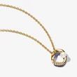 Kép 1/5 - Pandora organikus formájú pavé kör és tenyésztett gyöngy collier nyaklánc - 363303C01-45