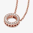 Kép 5/5 - Pandora rozé pavé karika nyaklánc - 387436C01-45