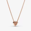 Kép 2/4 - Pandora szikrázó kiemelt szív nyaklánc - 388425C01-45
