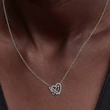 Kép 3/4 - Pandora pillangó és szív ezüst nyaklánc - 394477C01-45