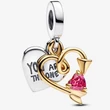 Kép 1/6 - Pandora Gravírozható szív és nyíl dupla függő charm - 763622C01