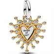 Kép 1/4 - Pandora sugárzó dupla szív bicolor függő - 764141C01