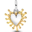 Kép 2/4 - Pandora sugárzó dupla szív bicolor függő - 764141C01