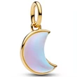 Kép 1/4 - Pandora sárga arany irizáló üveg félhold függő - 764275C01