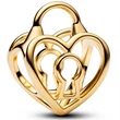 Kép 2/5 - Pandora nyitott szív alakú lakat aranyozott charm  - 764358C00