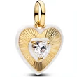 Kép 1/5 - Pandora sugárzó szív aranyozott fehér medál függő  - 764409C01