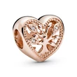 Kép 1/4 - Pandora rozé áttört családfa szív charm - 788826C01