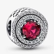 Kép 1/5 - Pandora kerek bordó köves charm - 792418C01