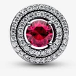 Kép 2/5 - Pandora kerek bordó köves charm - 792418C01