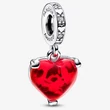 Kép 1/4 - Pandora Disney Mickey & Minnie csók piros muránói üveg függő - 792522C01